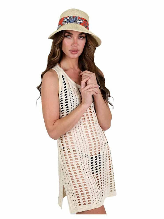 Aquablue Wicker Women's Hat Ecru
