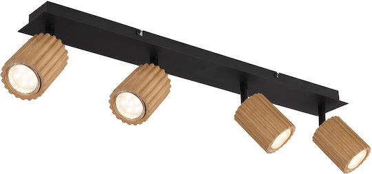 Globo Lighting Σποτ με 4 Φώτα σε Καφέ Χρώμα Globo Lighting Σποτ με 4 Φώτα σε Καφέ Χρώμα