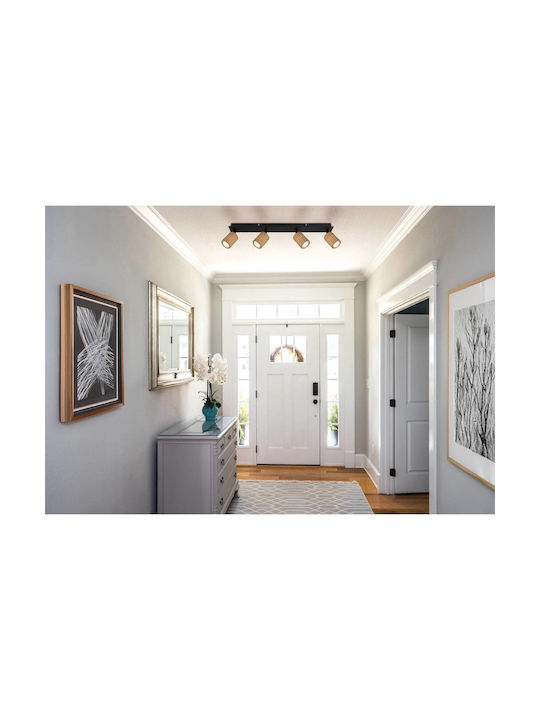 Globo Lighting Σποτ με 4 Φώτα σε Καφέ Χρώμα