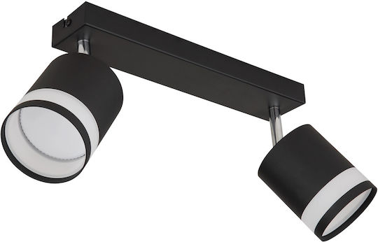 Globo Lighting Διπλό LED Θερμό Λευκό Σποτ σε Μαύρο Χρώμα