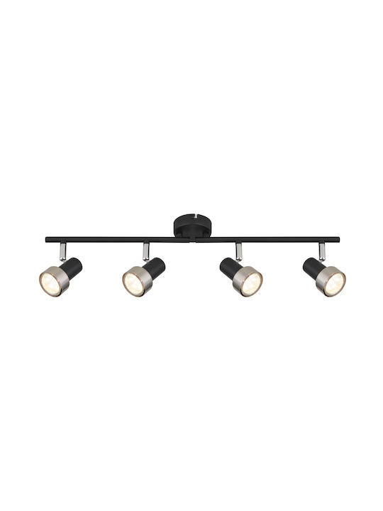 Globo Lighting Spot with 4 Lights in Black Color