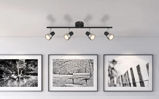 Globo Lighting Spot with 4 Lights in Black Color