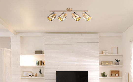 Globo Lighting Σποτ με 4 Φώτα σε Μπεζ Χρώμα