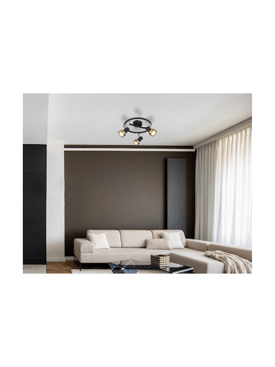 Globo Lighting Triplu Spot în Culoare Negru