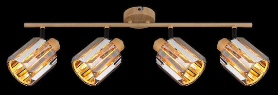 Globo Lighting Σποτ με 4 Φώτα σε Μπεζ Χρώμα