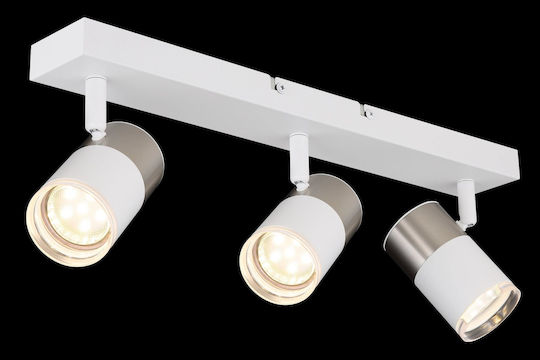 Globo Lighting Spot Triplu Cu Bază De Bec GU10 În Culoare Albă