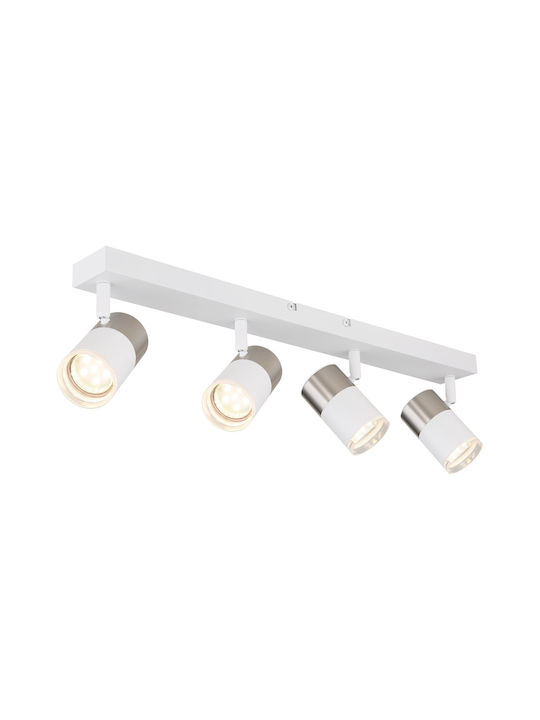Globo Lighting Σποτ με 4 Φώτα σε Λευκό Χρώμα