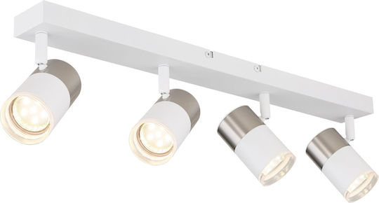Globo Lighting Σποτ με 4 Φώτα σε Λευκό Χρώμα