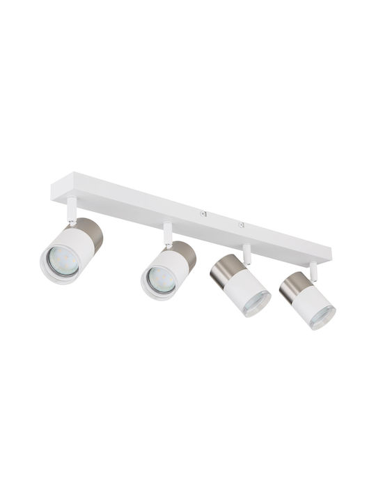 Globo Lighting Σποτ με 4 Φώτα σε Λευκό Χρώμα