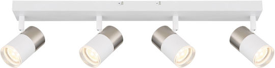 Globo Lighting Σποτ με 4 Φώτα και με Ντουί GU10 σε Λευκό Χρώμα