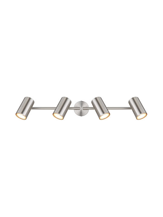Globo Lighting Σποτ με 4 Φώτα σε Ασημί Χρώμα