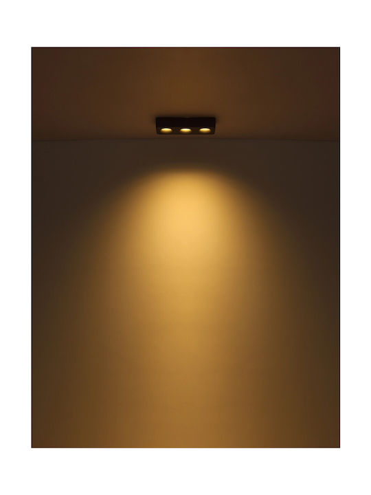 Globo Lighting Τριπλό LED Θερμό Λευκό Σποτ σε Γκρι Χρώμα
