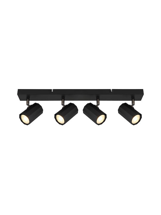 Globo Lighting Spot with 4 Lights in Black Color
