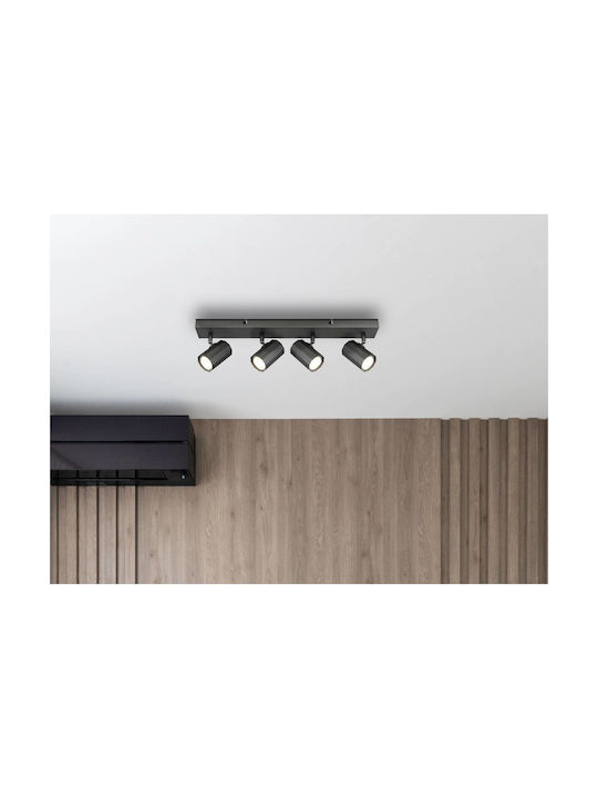 Globo Lighting Σποτ με 4 Φώτα σε Γκρι Χρώμα