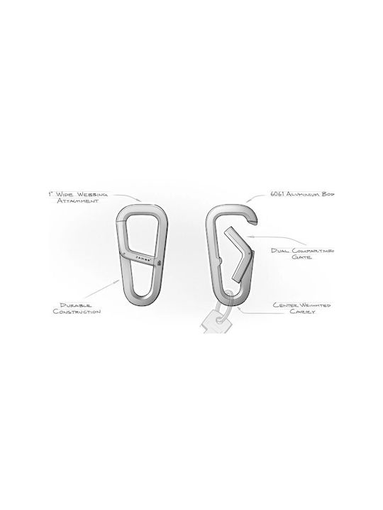 Karabiner-Schlüsselanhänger James Brand Hardin Schwarz