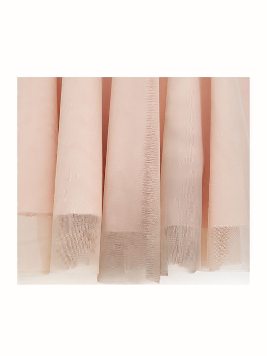 Rochie Fete Fără Mâneci Din Tulle Somon
