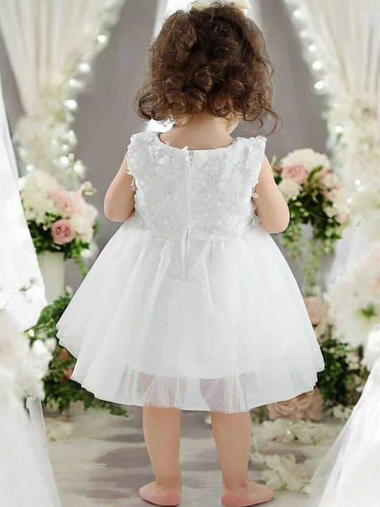 Children's Dress Sleeveless Lace White