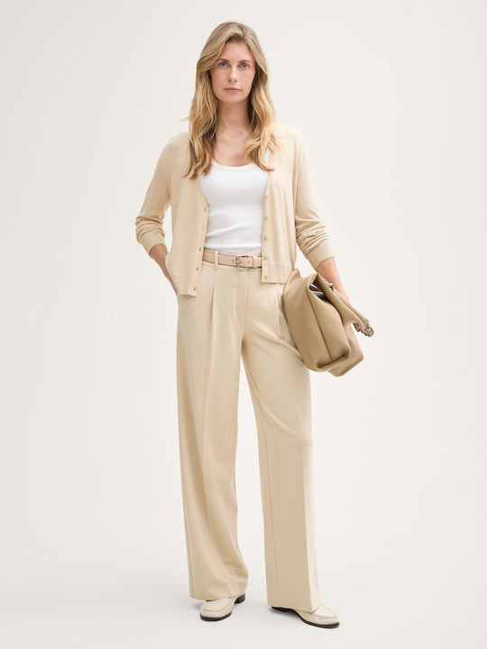Къса Дамска плетена жилетка Beige
