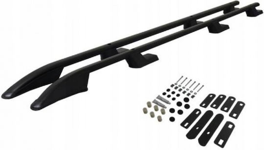 Omtec Parallel Aluminum Roof Bars Black Color Sport L1 Nissan Primastar 2001-2014 Maximum Load Weight 75kg Omtec 2 Pieces 6121931b/om