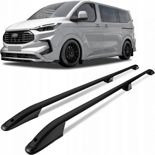 Omtec Parallel Aluminum Roof Bars Black Color Elegance L1 Ford Tourneo Custom 2023+ Maximum Load Weight 75kg Omtec 2 Pcs 2659930b/om
