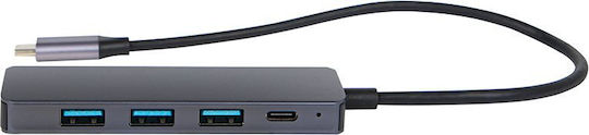 Blow USB Хъб 4 Порта USB 3.0 с USB-C Сребрист