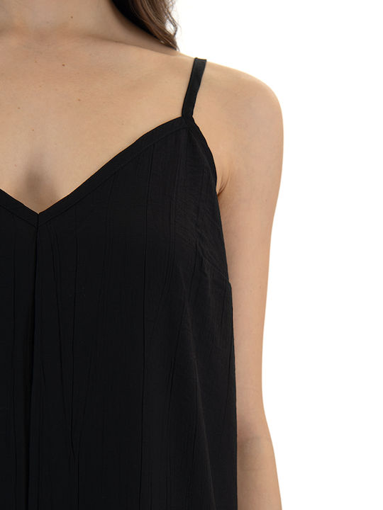 Γυναικεία Αμάνικη Ολόσωμη Φόρμα Μαυρο (black)