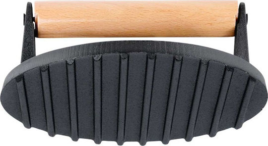 Vilde Cast Line Burger Press Cast Iron Πρέσα για Μπιφτέκια από Μαντέμι 17.5cm