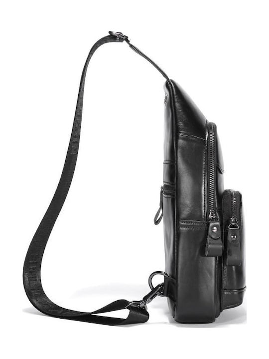 Leather Men's Bag Sling Black