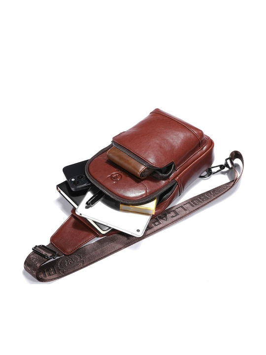 XB-097 Leather Men's Bag Sling Brown