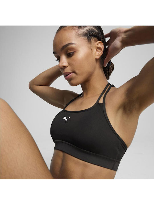 Strappy Women's Sports Bra without Padding Black