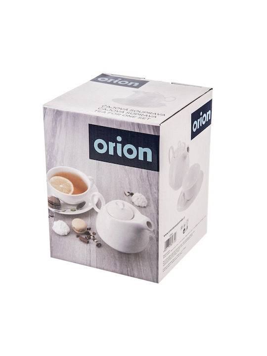 Orion Σετ Τσαγιού από Πορσελάνη Λευκή 600ml 3τμχ