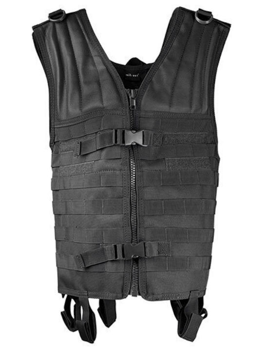 Mil-Tec Kampfweste Black Molle mit PVC-Polsterung auf den Schultern