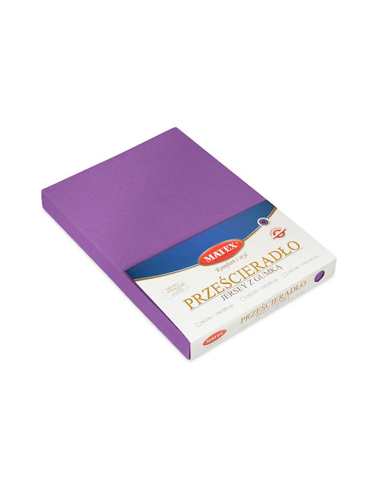 Matex Σεντόνι Ημίδιπλο με Λάστιχο 130x190εκ. Purple_23