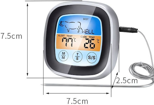 Ψηφιακό Θερμόμετρο Μαγειρικής με Ακίδα +50°C / +50°C
