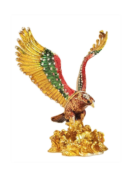 Decorative Multicolored Eagle Enamel Box with Rhinestones 12x7x15cm