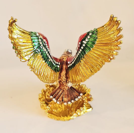 Decorative Multicolored Eagle Enamel Box with Rhinestones 12x7x15cm