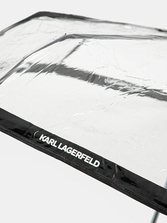 Karl Lagerfeld Automat Umbrelă de ploaie Compact Transparentă