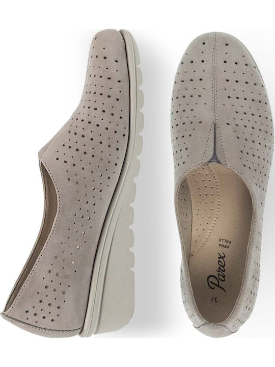 Damen Slip-Ons Leder Beigen