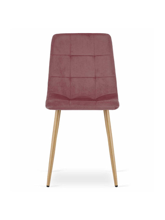 Kara Dining Room Velvet Chair Pink Velvet 60x50x50cm