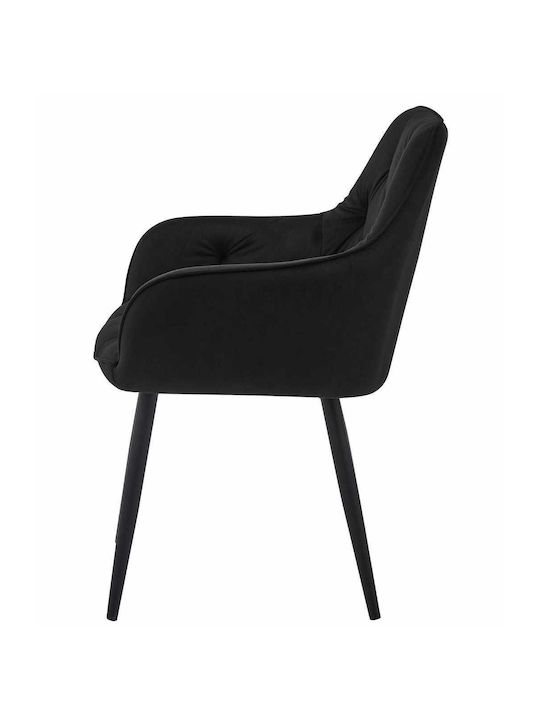 Jork Καρέκλα Κουζίνας Βελούδινη Black Velvet 60x50x50εκ.