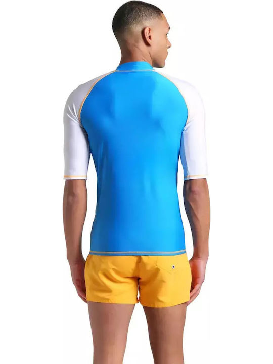 Arena Rash Vest Men's Short Sleeve Sun Protection Shirt Blue
