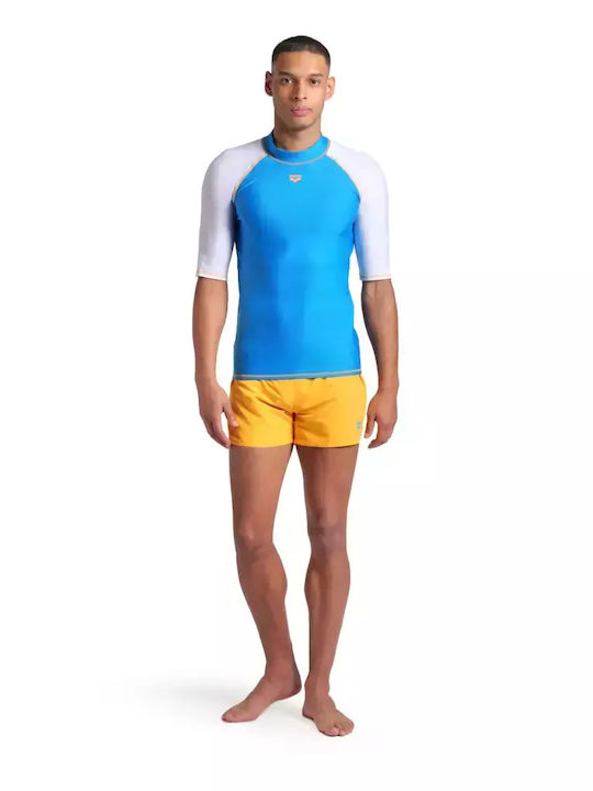 Arena Rash Vest Men's Short Sleeve Sun Protection Shirt Blue