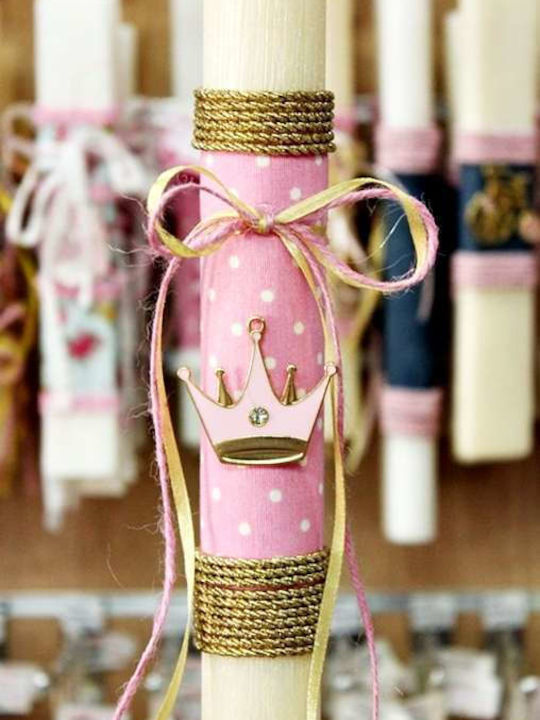 Osterkerze 22d060 Metallic Crown Pink Höhe 25 H 003069