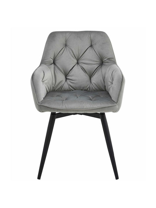 Jork360 Dining Room Velvet Chair Silver-gray 60x50x50cm