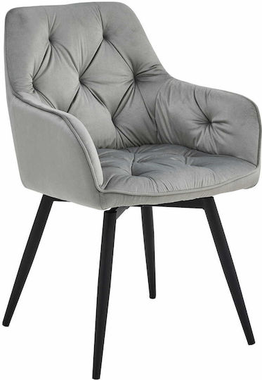 Jork360 Dining Room Velvet Chair Silver-gray 60x50x50cm