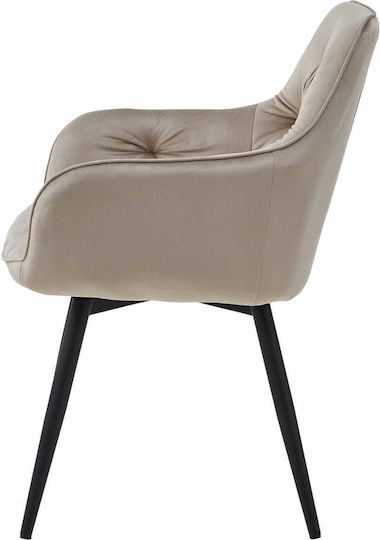 Jork360 Dining Room Velvet Chair Beige 66x58x51cm 2pcs