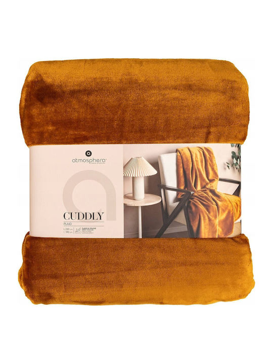 Atmosphera Weiche Samtige Decke Halbdoppelt 180x230cm Orange