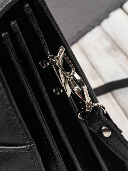 Leder Herrentasche Geldbörse Schwarz