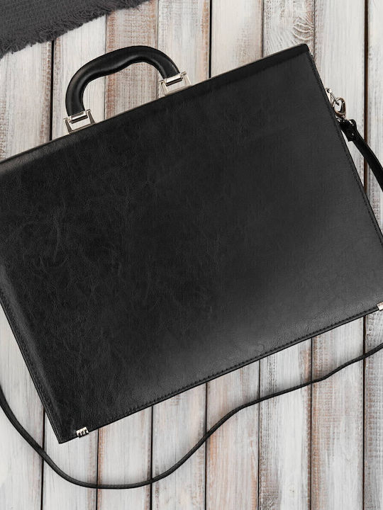Leder Herrentasche Geldbörse Schwarz