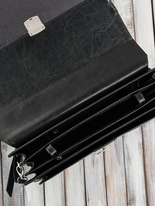 Leder Herrentasche Geldbörse Schwarz